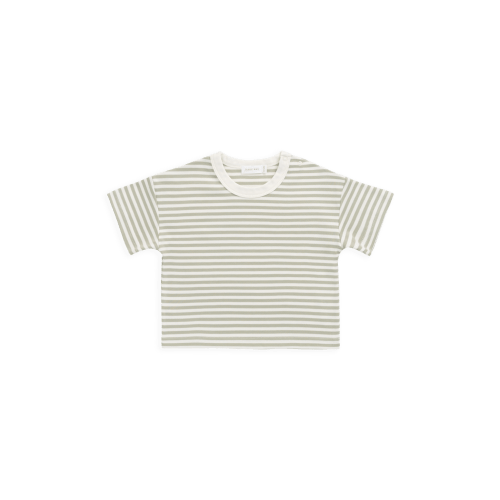 Pima Cotton Wesley Tee - Narrow Stripe Lichen / Cloud – Jamie Kay USA
