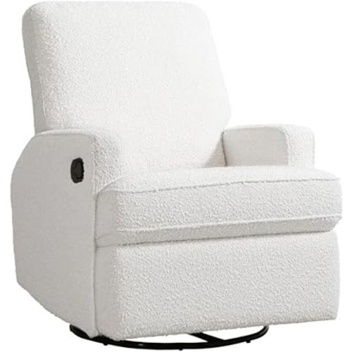Tucker Swivel Recliner Ultra-Plush Cushioned Nursery Chair with 360° Swivel & Recline, Modern & Stylish Accent Chair for Living Room or Nursery (Boucle)