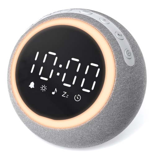 Dreamegg White Noise Sound Machine, Sleep Machine with Alarm, Night Light, 25 Sounds, Gray