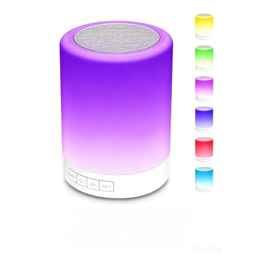 Touch Bedside Lamp with Bluetooth Speaker, Colorful Night Light Dimmable, Outdoor Table Lamp with Touch Control, Best Gift for Teens Kids Children Men Women, Sleeping Aid Lamp.
