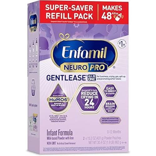 Enfamil NeuroPro Gentlease Baby Formula, Brain and Immune Support with DHA, Clinically Proven to Reduce Fussiness, Crying, Gas and Spit-up in 24 Hours, Non-GMO, Powder Refill Box, 30.4 Oz
