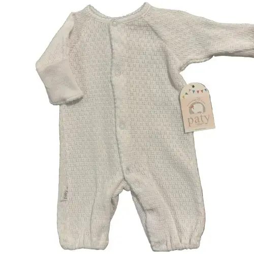 White/Blue Trim Paty Converter Romper/Gown