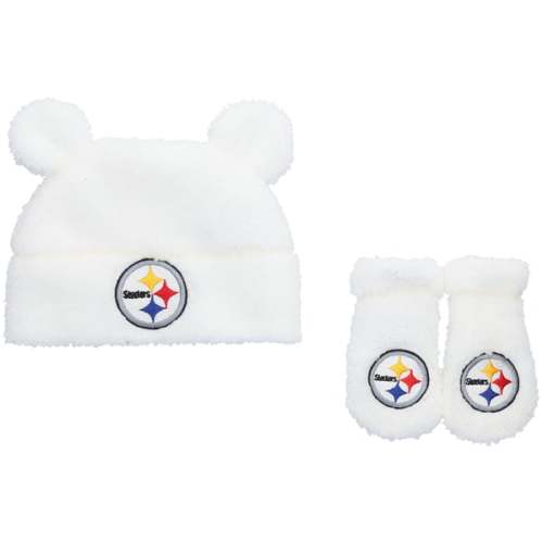 Infant Pittsburgh Steelers Shearling Ears Hat & Mittens Set