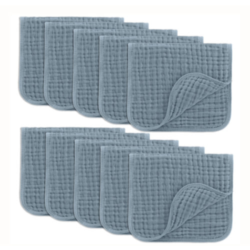 Muslin Burp Cloths in Pacific Blue – Comfy Cubs