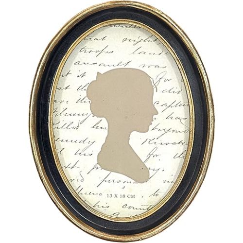 AELS 5x7 Inch Vintage Picture Frame, Elegant Antique Photo Frames with Glass Front, Photo Display, Tabletop Wall Hanging, Gift Ideas, Black Oval with Gold Trim