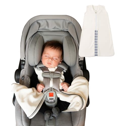 Buckle Me Baby Coats Sleep Sack | Car Seat Blanket | Car Seat to Crib Baby Wearable Blanket for Easy Transitions from Stroller, High Chair or Any 5 Point Harness | 0-4 Months Fleece Cream Blankie