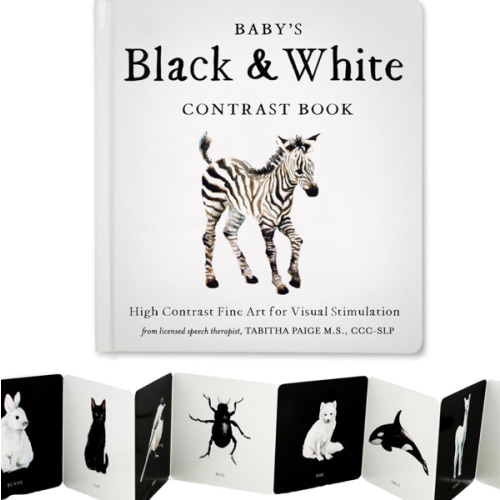 Baby's Black and White Contrast Book: High-Contrast Art for Visual Stimulation at Tummy Time (Tabitha Paige Children's Book Series)