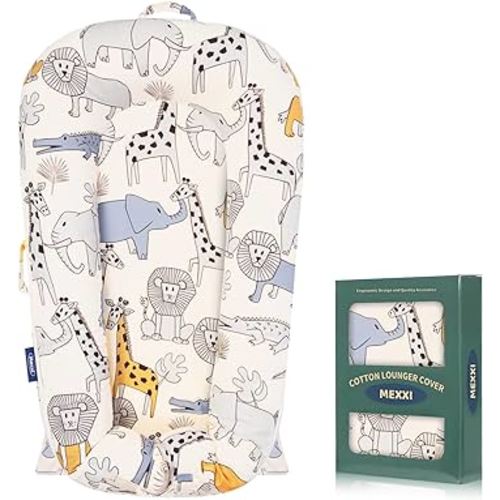 Infant Lounger Baby Nest Replacement Cover | Hypoallergenic | Premium | [Fits Dockatot Deluxe+] (Cover Only) (Safari)