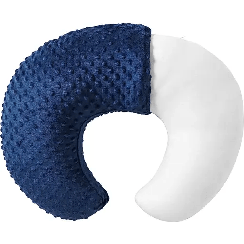 Nursing Pillow and Positioner, Breastfeeding, Bottle Feeding, Baby Sitting Support with Removable Ultra Soft Cover, Tummy Time Support for Baby Boys and Girls (Estate Blue)