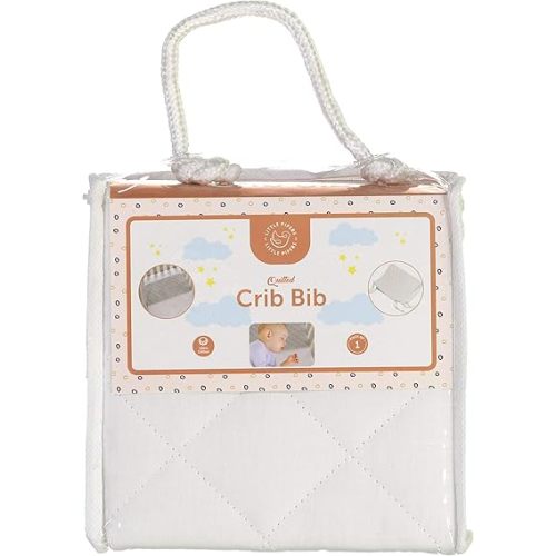Abstract Quilted Portable Crib Bib Sheet Saver | Safe, Soft & Breathable 24.5" X 13" (1 Pack, White)