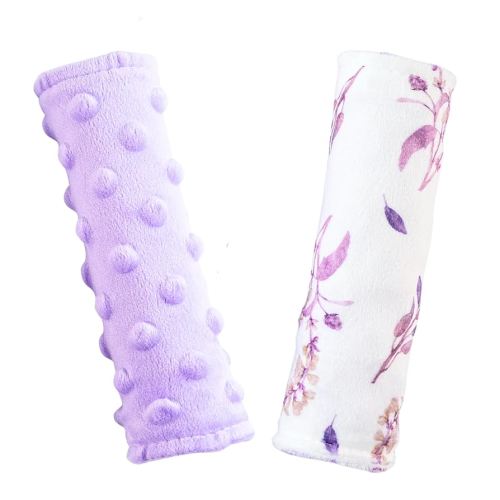 Carseat Strap Covers for Babies, Ultra Soft Double-Sided Use Shoulder Covers, 2 Pack Infant Seat Belt Covers for Car Seats/Strollers/High Chairs, for Baby Toddler Infant Boy Girl,Purple Floral