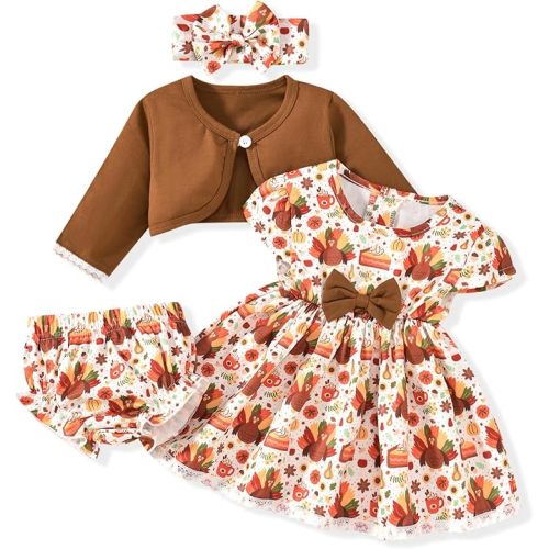 Baby Girl Easter Dress Infant 4pcs Bunny Cardigan Sets