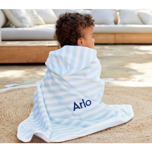 Personalized Mini Stripe Baby Beach Hooded Towel UPF 50+