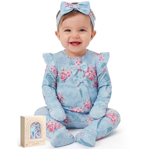 Yoofoss Baby Pajamas Rayon Made From Bamboo Sleepers, Baby Girl Clothes Newborn 0-3 3-6 6-9 Months Footed Pjs, Soft