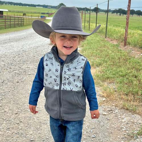 Grey Brand Print Fleece Vest Baby (0-18M)