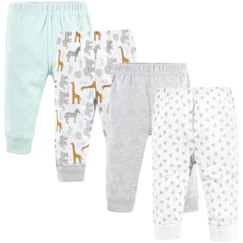 Hudson Baby Basics Unisex Baby Comfy Cotton Pants 4-Pack