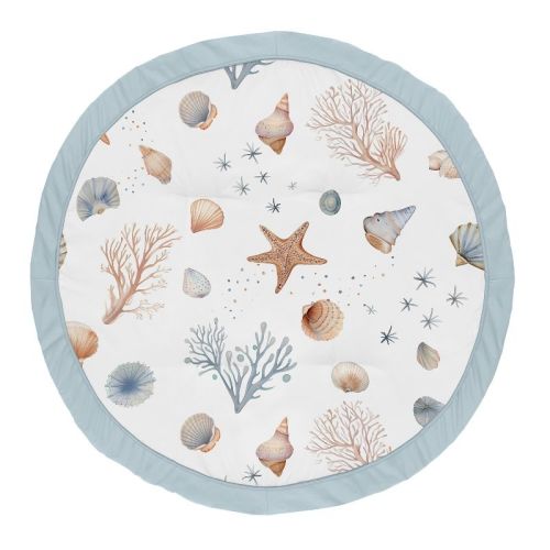 Sweet Jojo Designs Boy, Girl, Unisex/Gender Neutral Baby Tummy Time Playmat Seashells Multicolor
