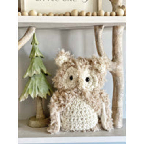 Owl Plush Stuffed Animal Beige