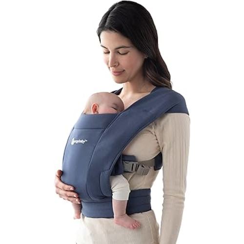 Ergobaby Embrace Baby Carrier for Newborns from Birth, Extra Soft & Ergonomic with Head Support, Soft Navy