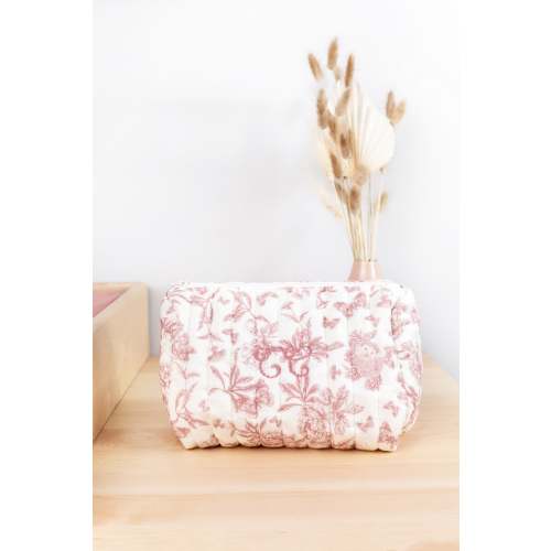 Toiletry bag - Toile de Jouy Pink Cotton girl | Tartine et Chocolat