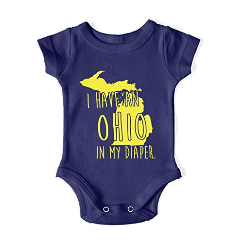 In My Diaper Ohio Funny Diaper Onesie - 100% Cotton USA Outfit - Funny Baby Gift