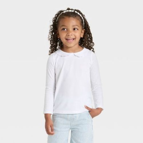 OshKosh B'gosh Toddler Girls' Long Sleeve Peter Pan Collar Shirt - White