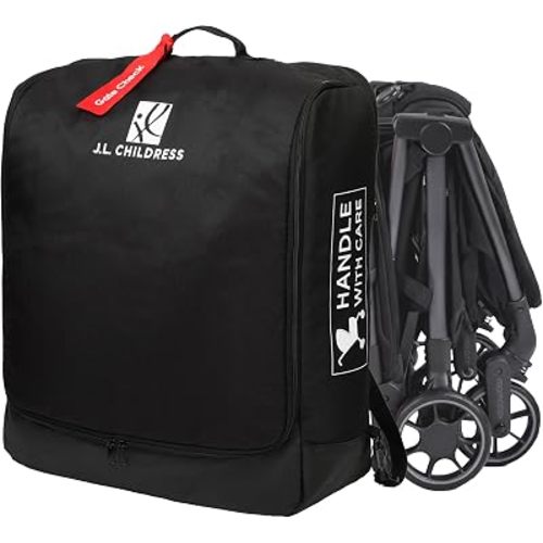 J.L. Childress Compact Stroller Travel Bag for Airplane - Padded, Black
