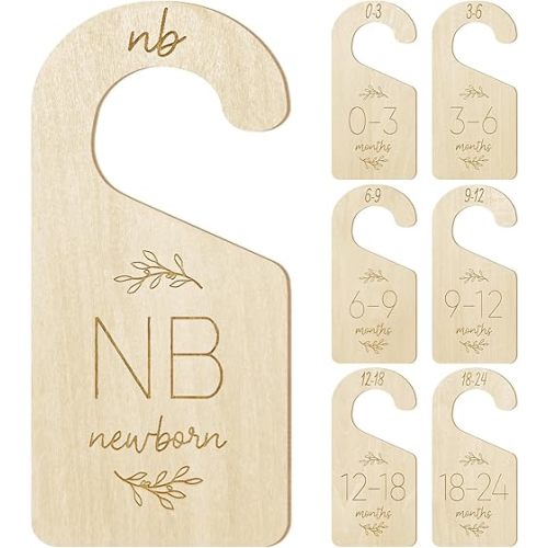 Baby Closet Dividers for Clothes Organizer,Set of 7 Baby Size Hanger Dividers for Nursery Decor Boys Girls