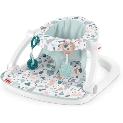 Fisher-Price Portable Baby Chair Sit-Me-Up Floor Seat With Developmental Toys & Machine Washable Seat Pad, Pacific Pebble