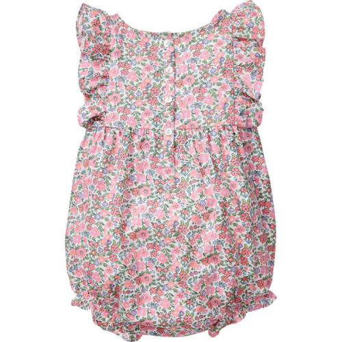 Ruffled Romper, Fleurs de Rose - Petite Plume | Maisonette