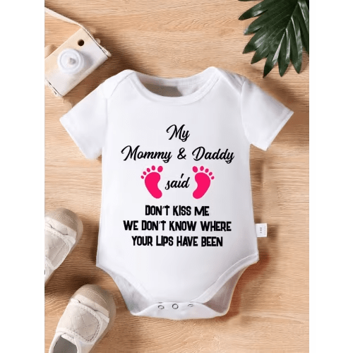 baby girl bodysuit daddy letter pink - Temu