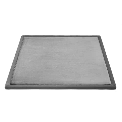 AEOCOO Baby Play Mat for Floor Cushion, Extra Large 1.3" Thick Memory Foam Nursery Rug, Soft Velvet Anti-slip, Tatami Style Tummy Time Mat for Toddlers Baby Kids Crawling, Playpen, Living Room, Grey