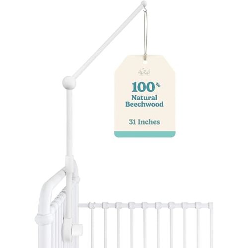 Sorrel + Fern Baby Crib Mobile Arm, Baby Mobile Hanger, 31 in, White