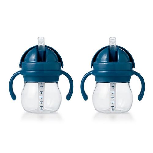 OXO Tot® 2-Pack 6 oz. Straw Cups with Handles in - Navy