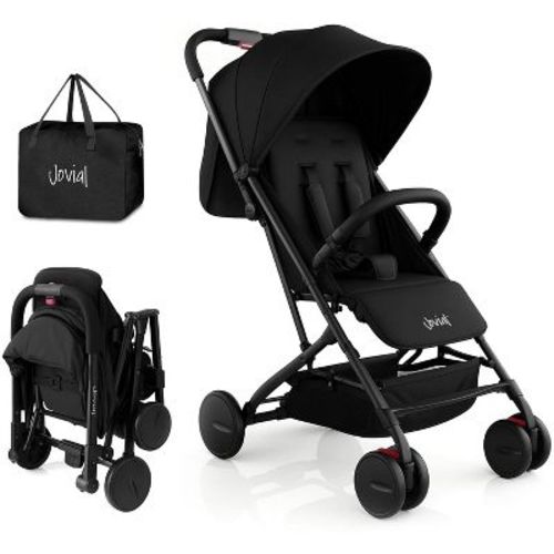 Jovial Portable Folding Baby Stroller - Compact & Lightweight, Reclining Baby Seat, Adjustable Canopy