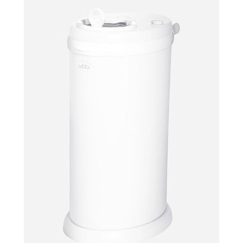 Ubbi Stainless Steel Diaper Pail, No Special Bags, Odor-Locking, White