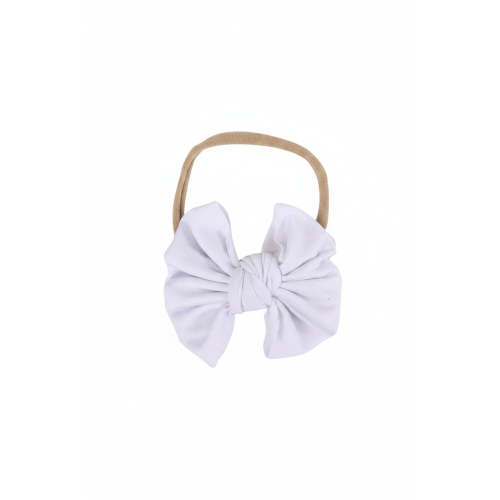 Solid White Knit Bow Headband
