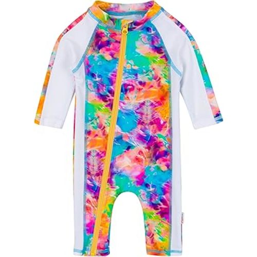 SwimZip Girls' Long-Sleeve UPF 50+ Swimsuit for Baby, Toddler, & Little Girls