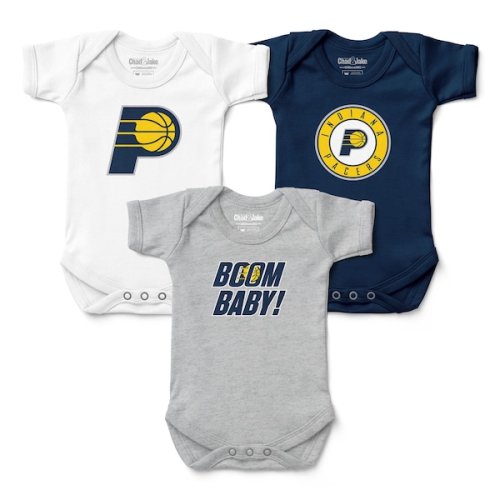 Infant Chad & Jake Indiana Pacers Three-Pack Bodysuit Set