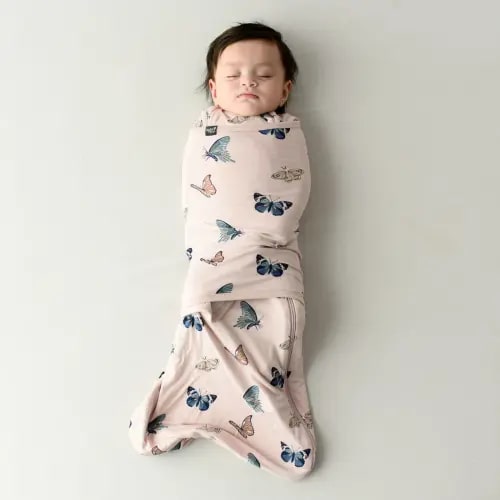 Kyte Baby Sleep Bag Swaddler in Blush Butterfly 0.5 | Size XS