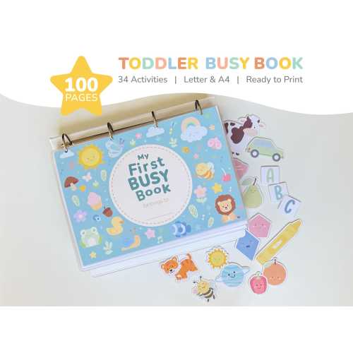 Printable Toddler Busy Book, Quiet Book for Kids, Preschool Learning Binder, Montessori-Inspired Activities, Homeschool Digital Resource