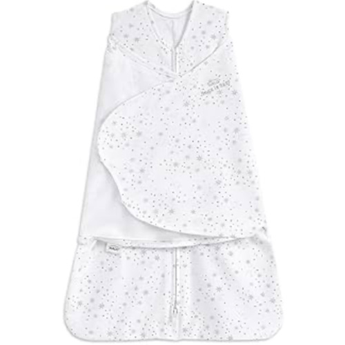 HALO 100% Cotton Sleepsack Swaddle, 3-Way Adjustable Wearable Blanket, TOG 1.5, Midnight Moons Grey, Newborn, 0-3 Months