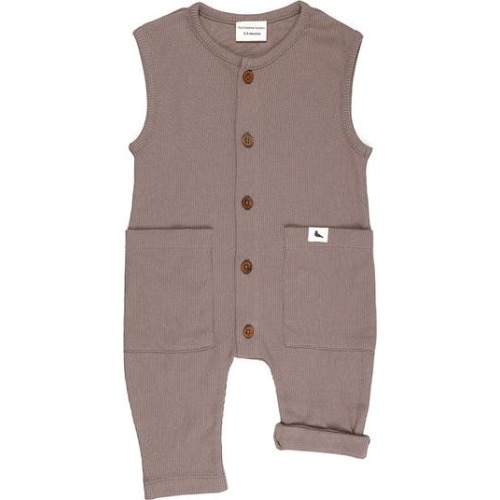 Organic Cotton Rib Romper, 0-6M