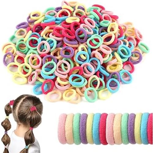 500PCS Baby Hair Ties, Toddler Hair Ties for Girls, Elastics Hair Bands, Colorful Hair Accessories, No Damage Ponytail Holders No Crease for Baby Infants for Little Girls