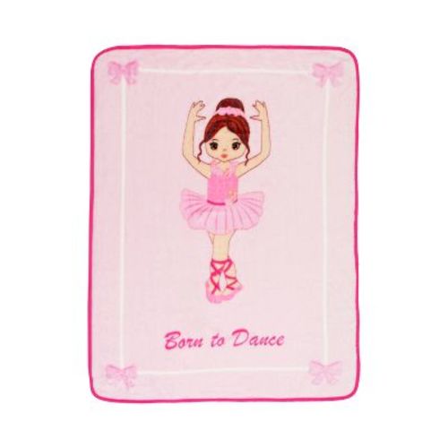 Everyday Kids Toddler Throw Blanket - 30" by 40" - Ballerina Born to Dance - Super Soft, Plush, Warm and Comfortable