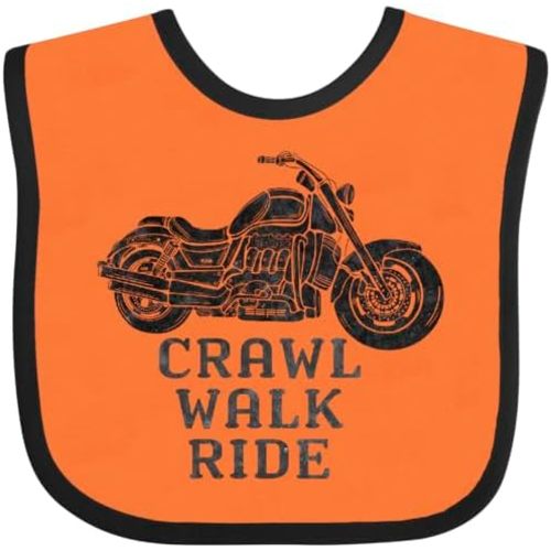 inktastic Crawl Walk Ride Motorcycle Baby Bib