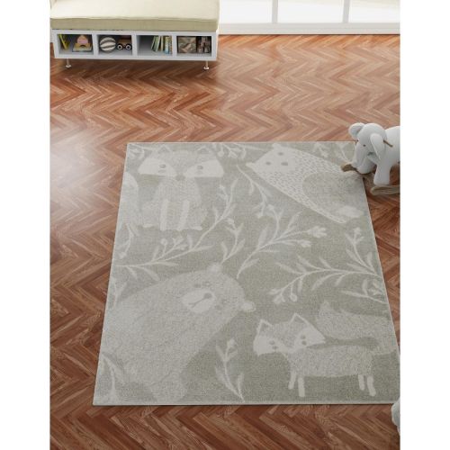 Unique Loom Whimsy Kids Foxy Animals Indoor Woven Area Rug