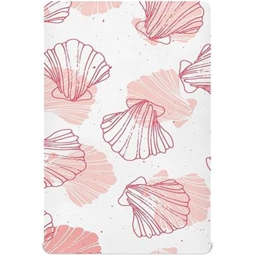 Kigai Coral Seashell Crib Sheets - Stretchy Fitted Crib Sheets for Boys Girls, Unisex Cozy Baby Crib Sheet 28 x 52 x 9 Inches