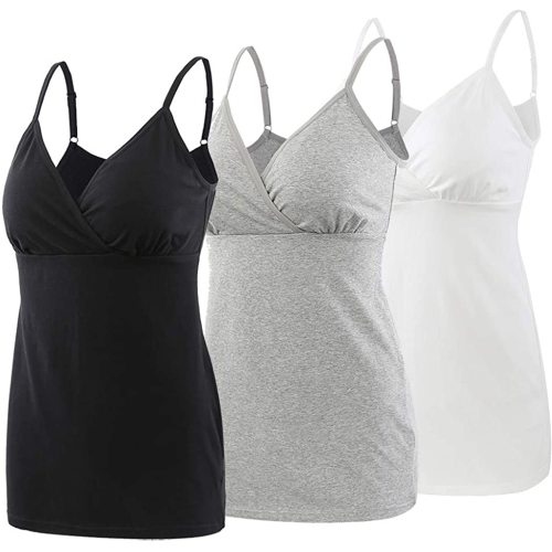 Pregnancy Breastfeeding Top, Maternity Nursing Tank Tops Seamless Cotton Basic Vest Sleeping Breastfeeding Bra