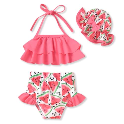 Aalizzwell Toddler Baby Girls Swimsuit with Hat